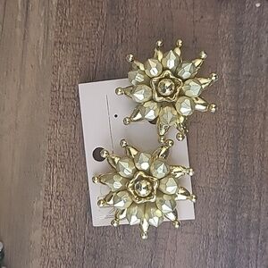 VINTAGE Gold Sunburst Flower Cluster Earrings